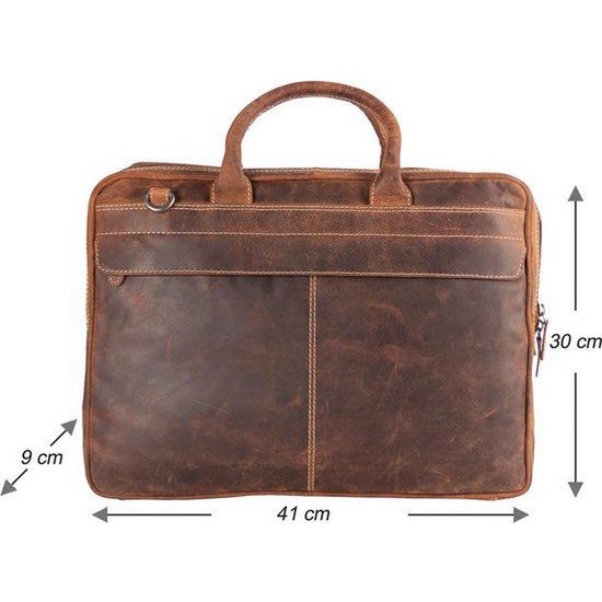 Arrigo Laptoptas 17 inch Cognac