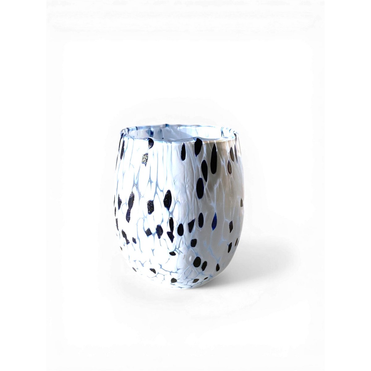 6 BIG AVVENTURINA BLU ACQUA Vasos de vidrio soplado y elaborado a mano con Murano Murrine, línea “I Colori di Murano”, 435 ml. Hecho en Italia