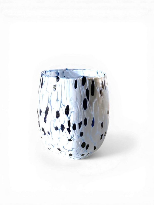 6 BIG AVVENTURINA BLU ACQUA Vasos de vidrio soplado y elaborado a mano con Murano Murrine, línea “I Colori di Murano”, 435 ml. Hecho en Italia