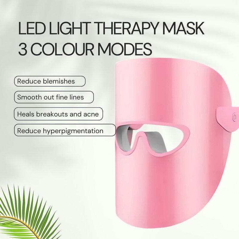 Máscara de terapia de luz LED 3 modos de color Blanco