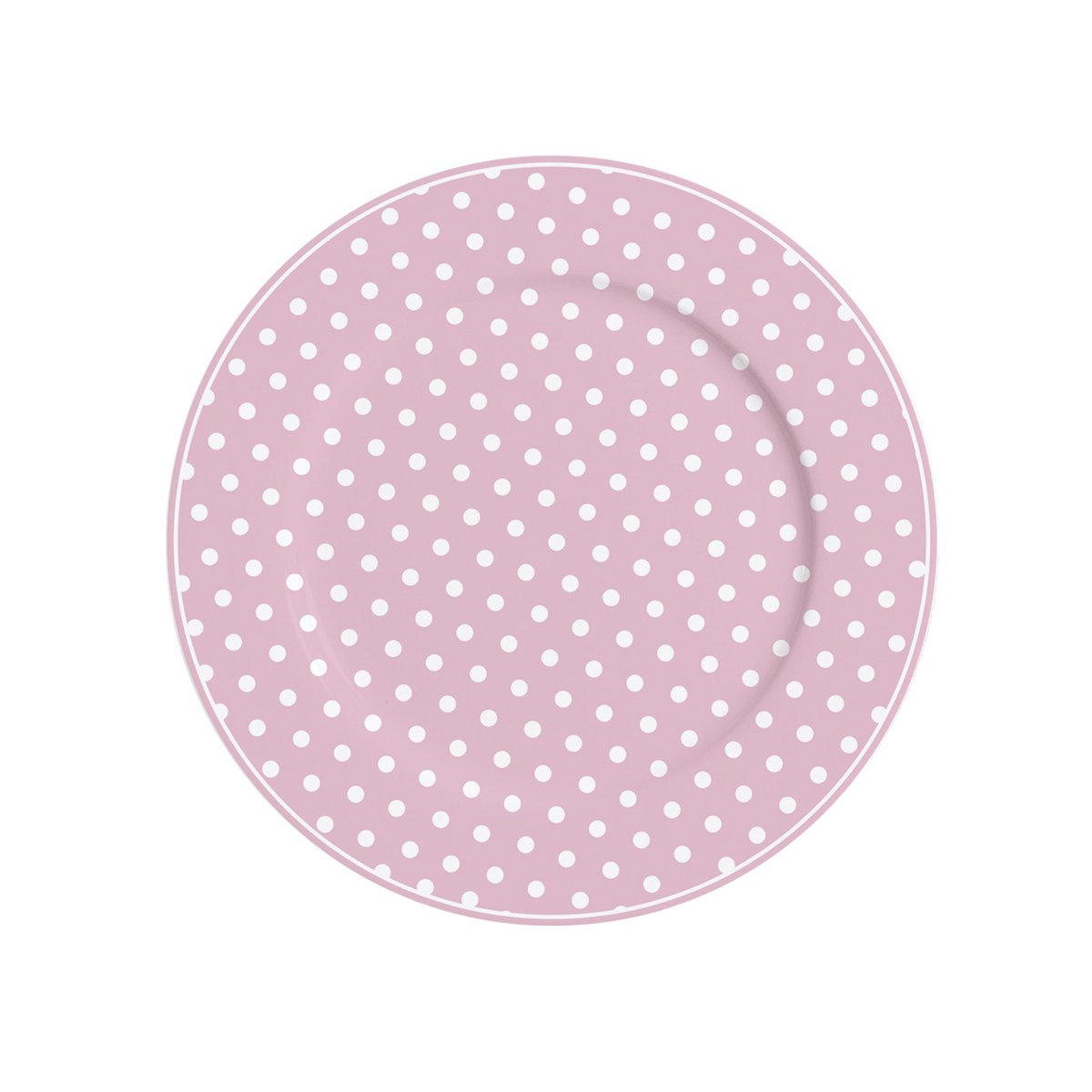 Porcelæn stor tallerken Prikket pastel pink 23 cm Isabelle Rose
