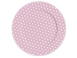 Plato grande de porcelana Lunares rosa pastel 23 cm Isabelle Rose