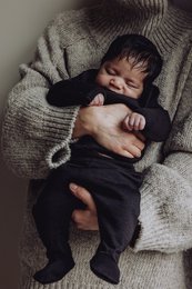Uld Fleece Footed Bukser - Storm