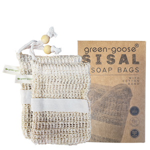 green-goose Sisal Soap Bags with Band - 2 Pieces