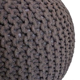Pouf Ø 55 H 37 H 37 Strickhocker Sitzpouf Bodenkissen nachhaltig