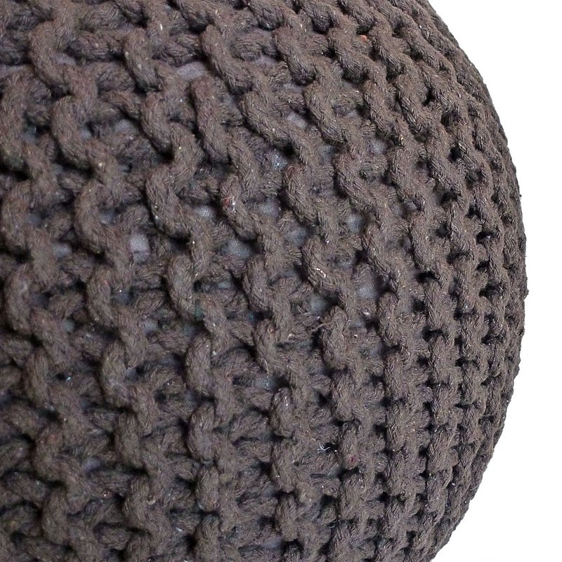 Pouf Ø 55 H 37 H 37 Strickhocker Sitzpouf Bodenkissen nachhaltig