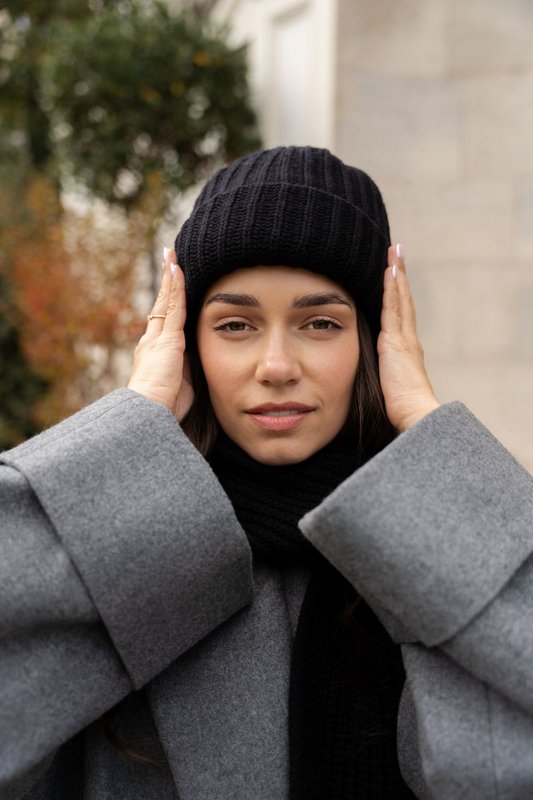 Gorro SOPHIE - 100% lana merino - negro