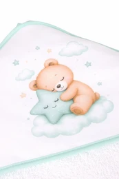 Serviette de bain à capuche bébé avec ours sur une étoile