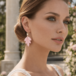 Luma Petals - Leaf earrings with zircon