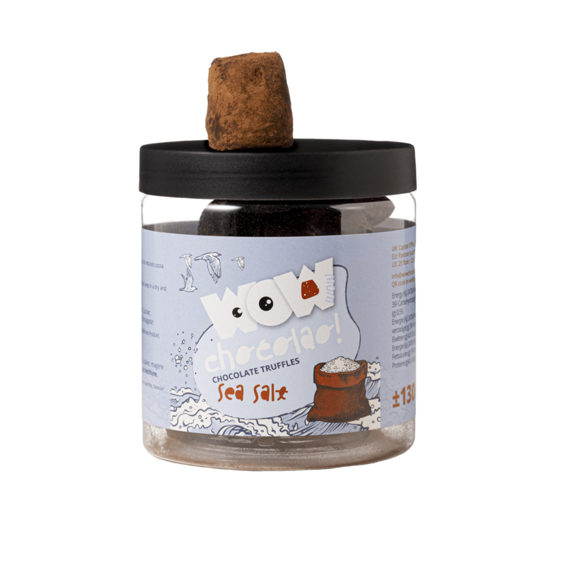 Meersalz-Schokoladentrüffel Geschenkglas 130g | Luxuriöse Meersalzschokolade
