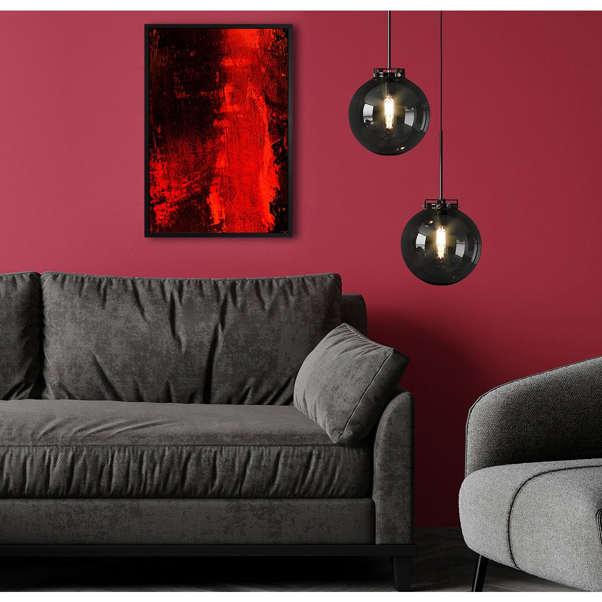 Canvas picture with shadow gap frame - Redrum 40x60cm
