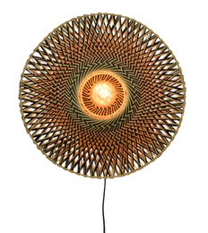 Wandlampe Bali 60cm zw./nat., M