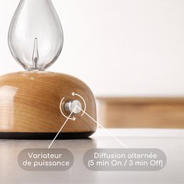 Diffusore a nebulizzazione - Aurora - legno e vetro FSC - Design sobrio e moderno - Funzione timer - Tasto dimmer - Idea regalo decorativa