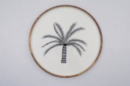 Tree Enamelled round tray