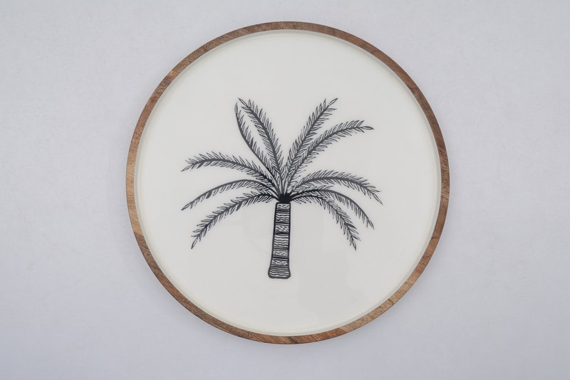 Tree Enamelled round tray