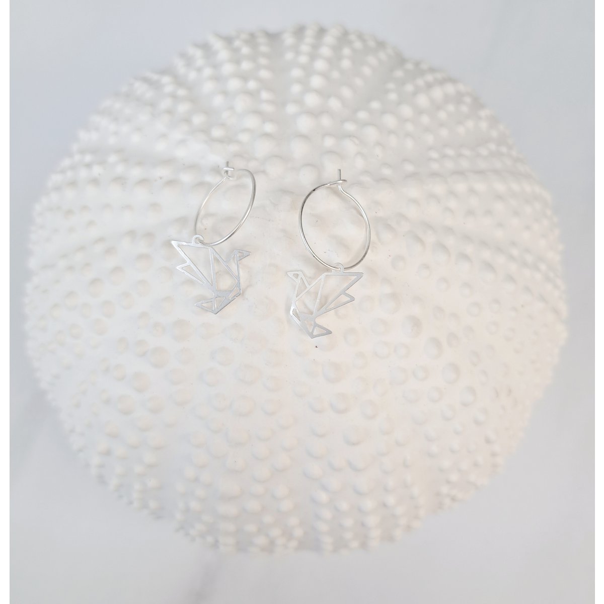 Earrings - MInimalism - Bird - silver