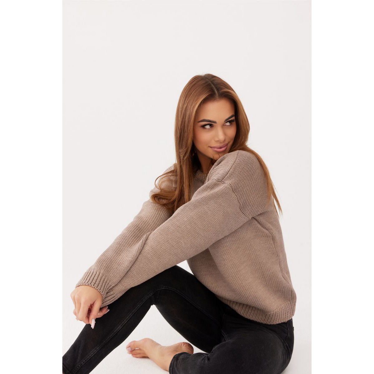 CHIARA sweater - 100% merinould - taupe