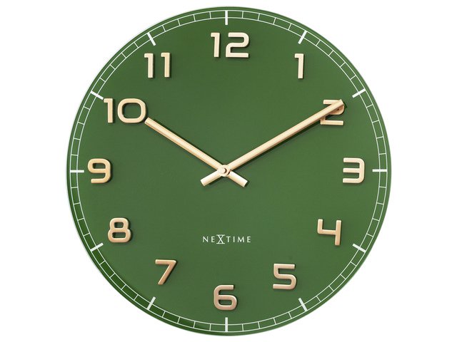 Zegar ścienny NeXtime Classy Medium 40 cm zielony