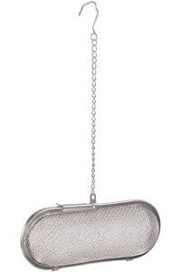 Stainless steel herb infuser- Ø4.4 x 12 cm- Tea and herb filter for soup, broth or stew- herb bag- stainless steel spice sieve- herb pouch- kitchen gadget & gift- silver
