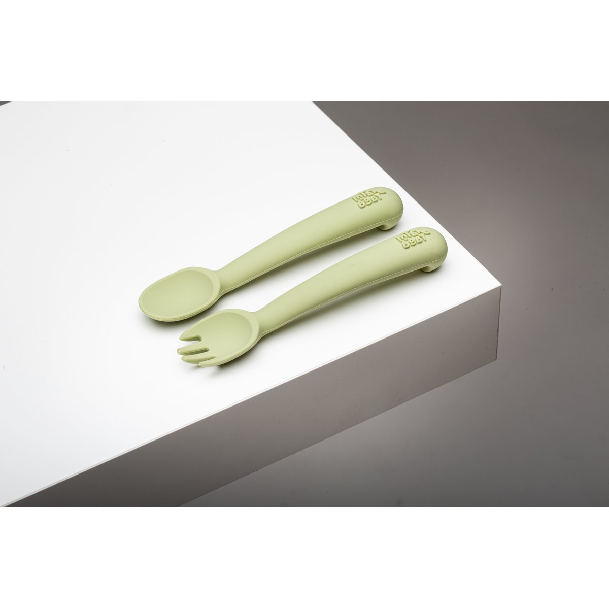 Siliconenlepel en vork van Olive Green