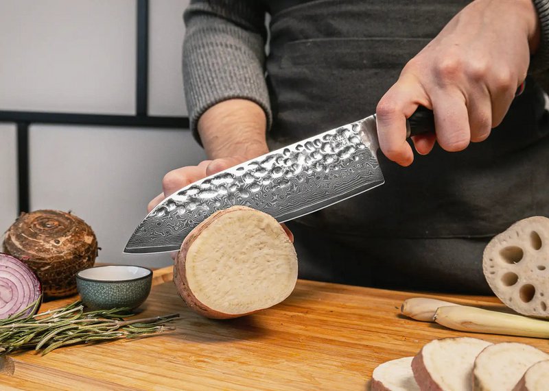 Navaja Multiusos Santoku Damasco - Hoja de 180 mm