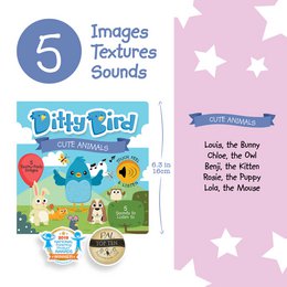 Ditty Bird Primer libro sensorial Método Montessori Animales lindos