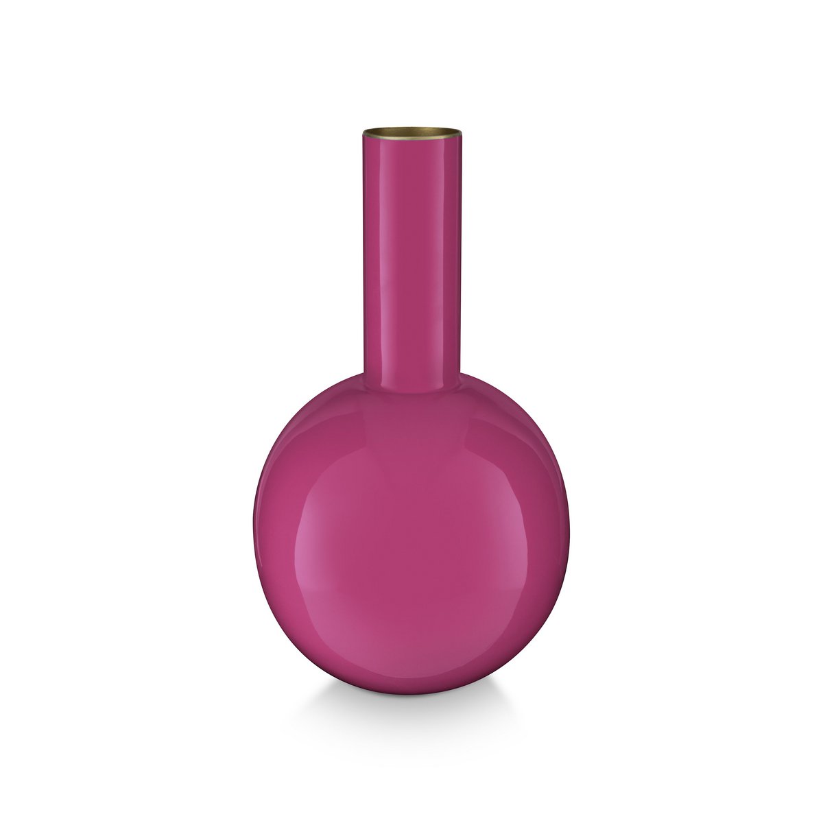 Vase Metal Small Bright Pink 15x26cm