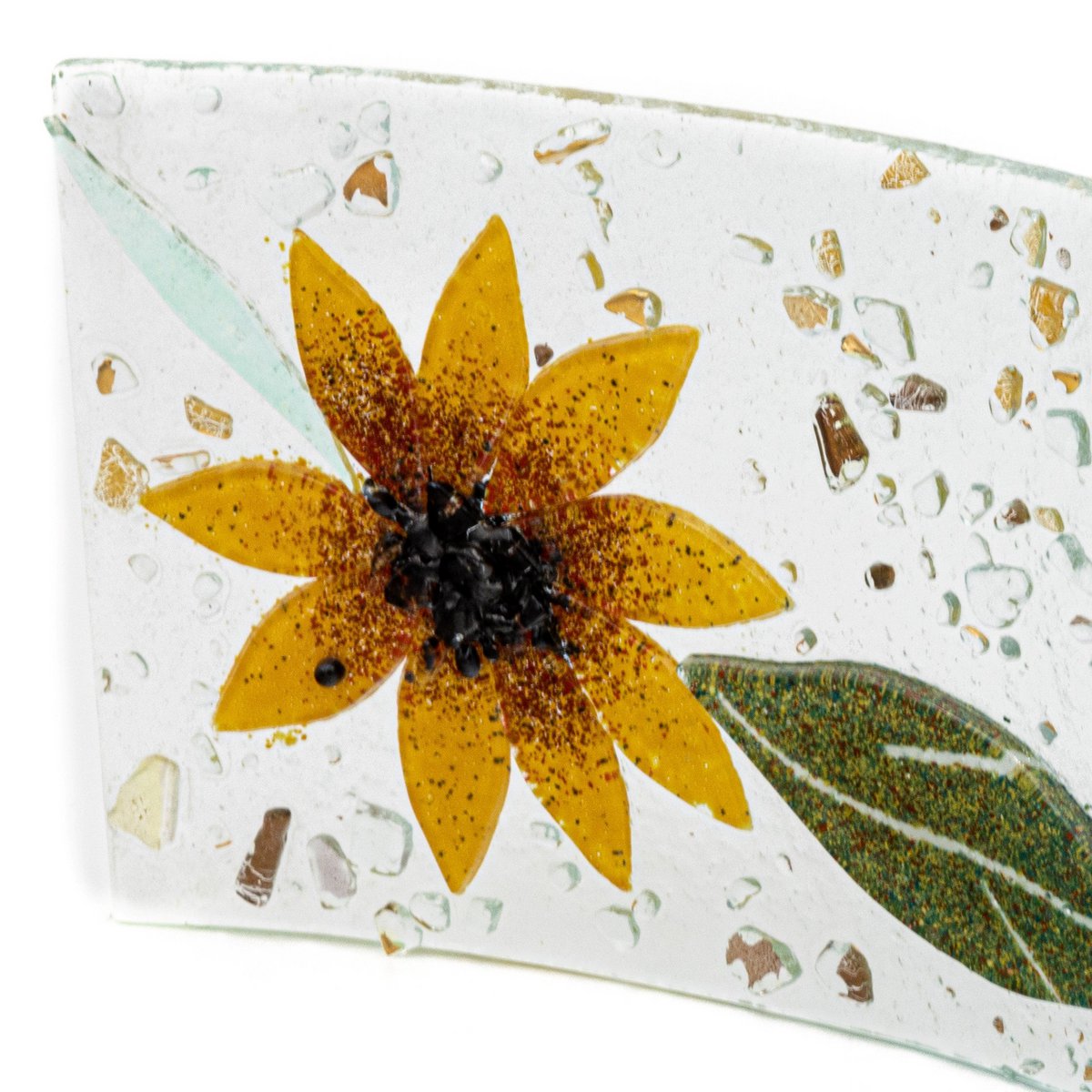 HaVed rechthoekige tafelklok, in murano -glas, cadeau -idee, gunsten, bloemendecoratie cm.30 cm