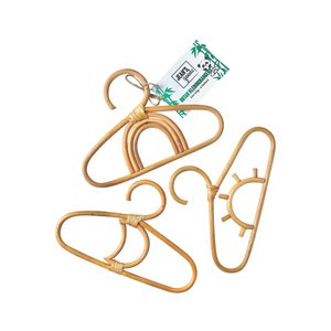 Rattan baby clothes hangers - set of 3 pieces