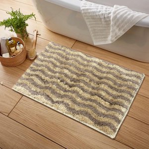 Berlin Badematte aus superweicher Mikrofaser, 38 x 58 cm | Rutschfeste, waschbare Badezimmer-Bodenmatte