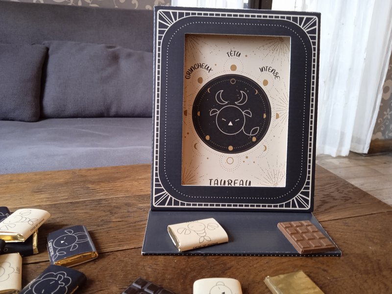ASTROLOGY CHOCOLATES -BLACK- PHOTO FRAME PACKAGING © + CARD