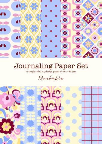 Journaling plakboekpapierset - 10 vellen A5 print/patronen