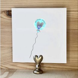 Karte Blauer Baby-Ballon