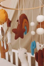 Handgemaakte Lama Muziekmobiel - Boxmobiel - Baby mobile - mobile wickeltisch