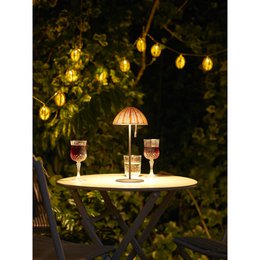 Lampa łańcuchowa LED Carlisle, polirattan/metal, naturalny/czarny