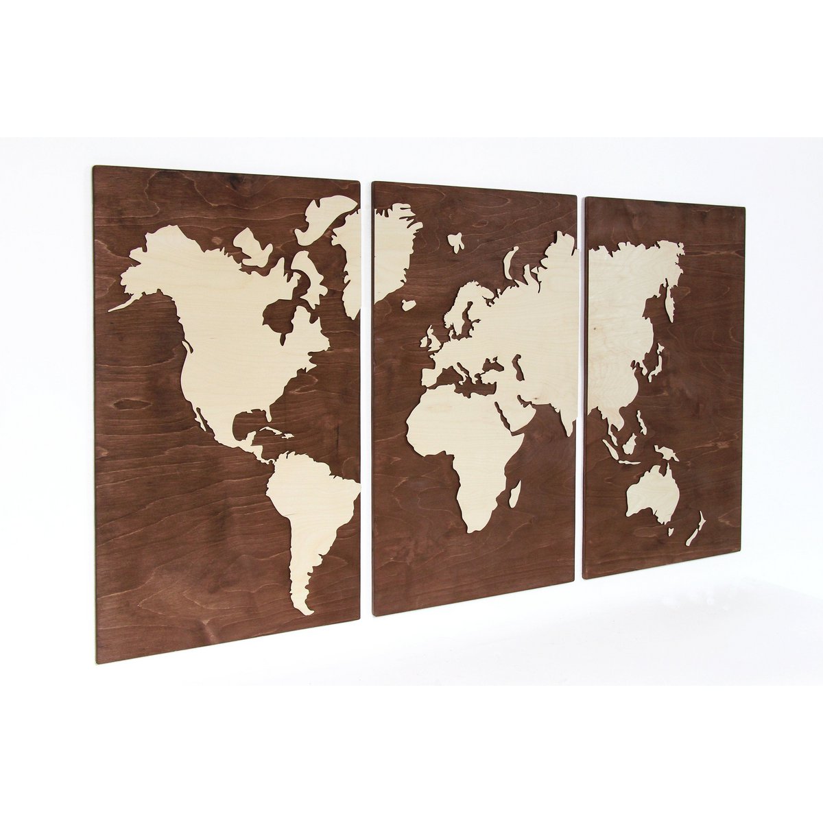 Mapamundi de madera, Mapa mural de madera, Mapamundi