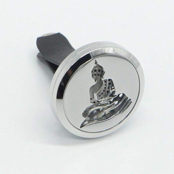 Car Diffuser Clip'Arôme - Buddha - Stainless Steel with Blotters - Decorative Aromatherapy Accessory - Gift Idea