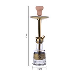 Chicha Complete Shisha Kit met Siliconenslang Keramische Kom, Tang, Mondstuk, Glazen Basis Waterpijp Complete Set Modern Goud
