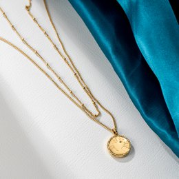 Gold World Map Pendant Necklace