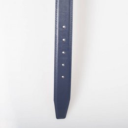 Herrengürtel Dunkelblau und Cognac - Italienisches Echtleder - 3,5 cm breit - Größe 135 (Taille bis 115 cm)