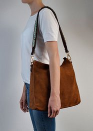 BOHO IBIZA BAG - Tracolla Tiger Turchese (70cm) + Borsa in pelle scamosciata (Cognac)