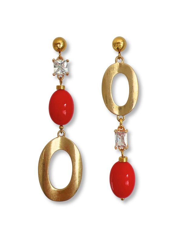 Lula mismatched oorbellen rood