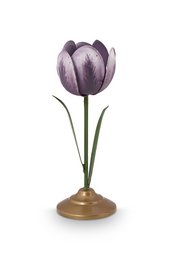 Set/2 Tulip Candle Holders Metal Lilac