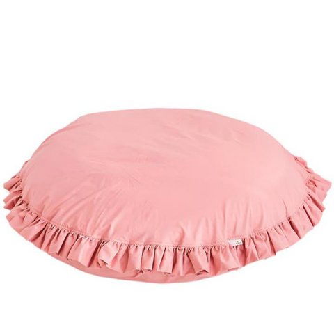 MINICAMP Large Floor Cushion with Ruffled Edges in Pink