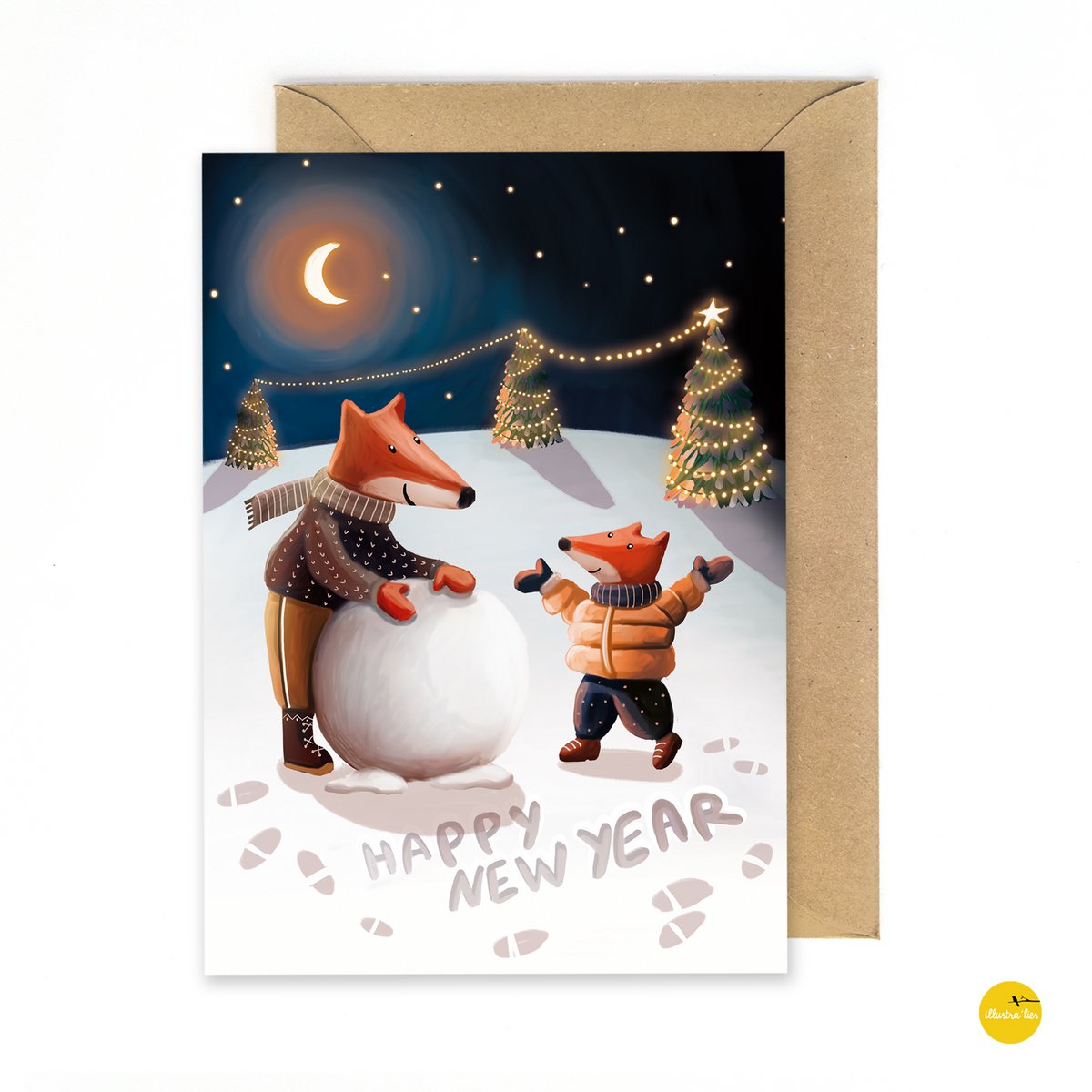 Tarjeta de Navidad - Hacer un muñeco de nieve