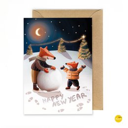 Tarjeta de Navidad - Hacer un muñeco de nieve