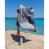 TOWEL TO GO MALIBU Cotton Beach Towel 180x100 cm | Sand Free | Black | with Gift Box