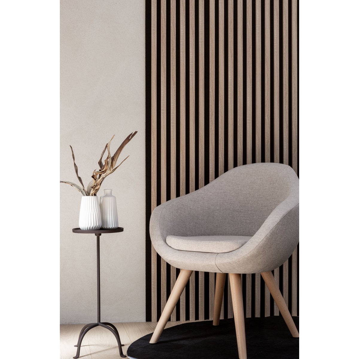 Decoratieve panelen - Lamella panel WL 270×30 cm black – sonoma oak