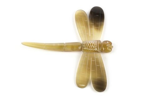 Set of 6 Dragonfly knife holders in blond horn