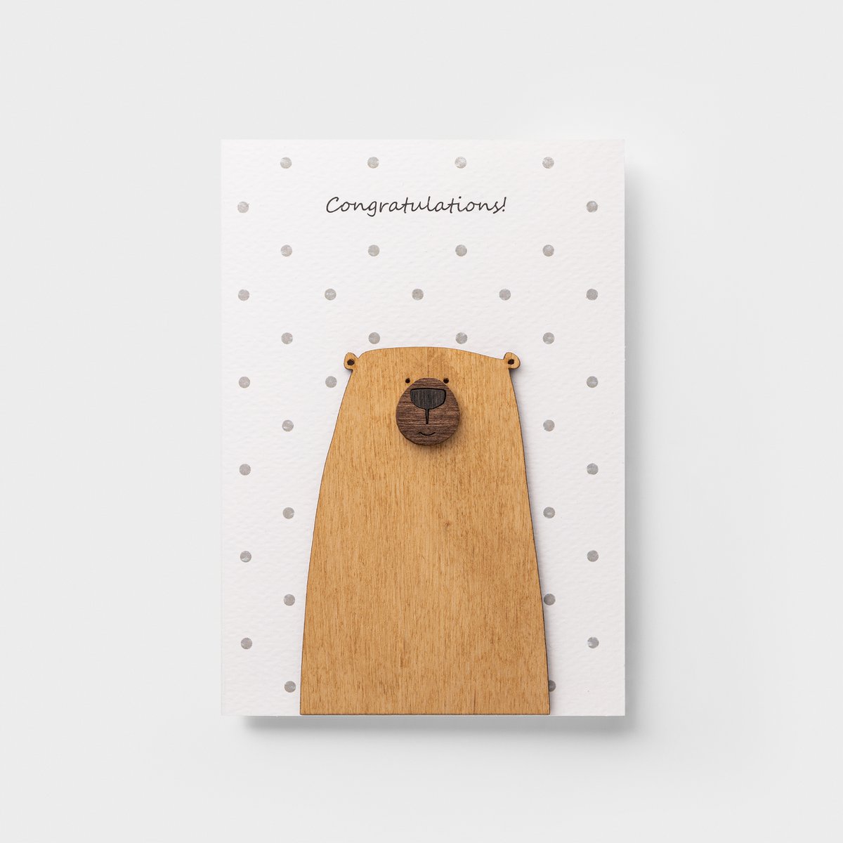 Tarjeta de felicitación de felicitación de madera 3D – Saludo hecho a mano por PESKOVOI